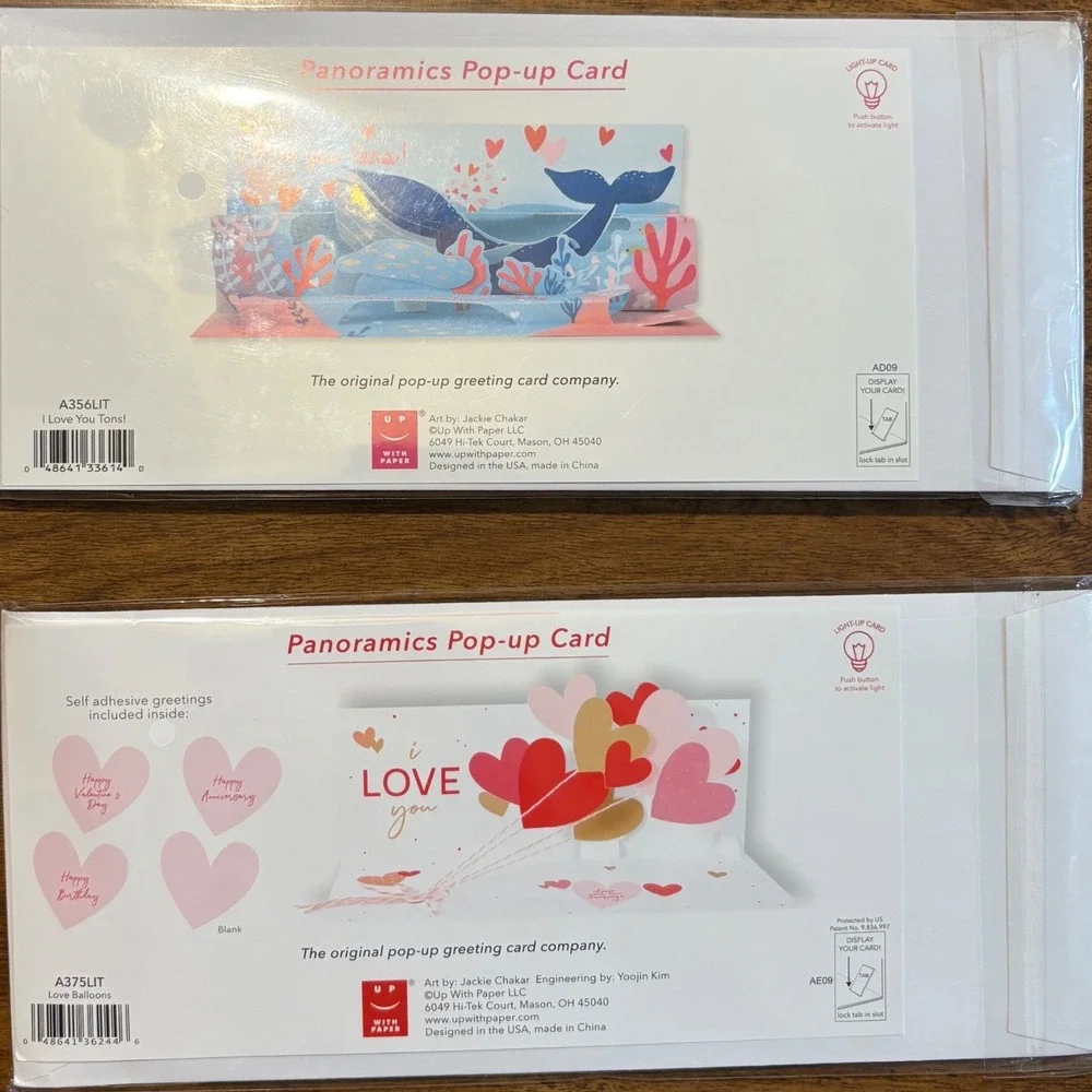 2‎ Up With Paper I Love You Tons Pop Up Valentine's Day Card Anniversary